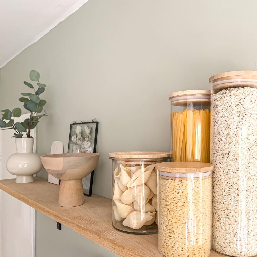 20 Kitchen Shelf Decor Ideas You'll Want To Try Right Now 19 flour and pasta kitchen shelf decor