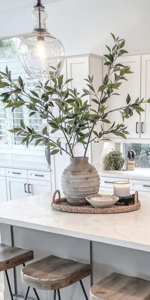 green leaves in vase