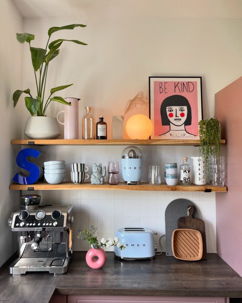 20 Kitchen Shelf Decor Ideas You'll Want To Try Right Now 15 retro style kitchen shelf decor