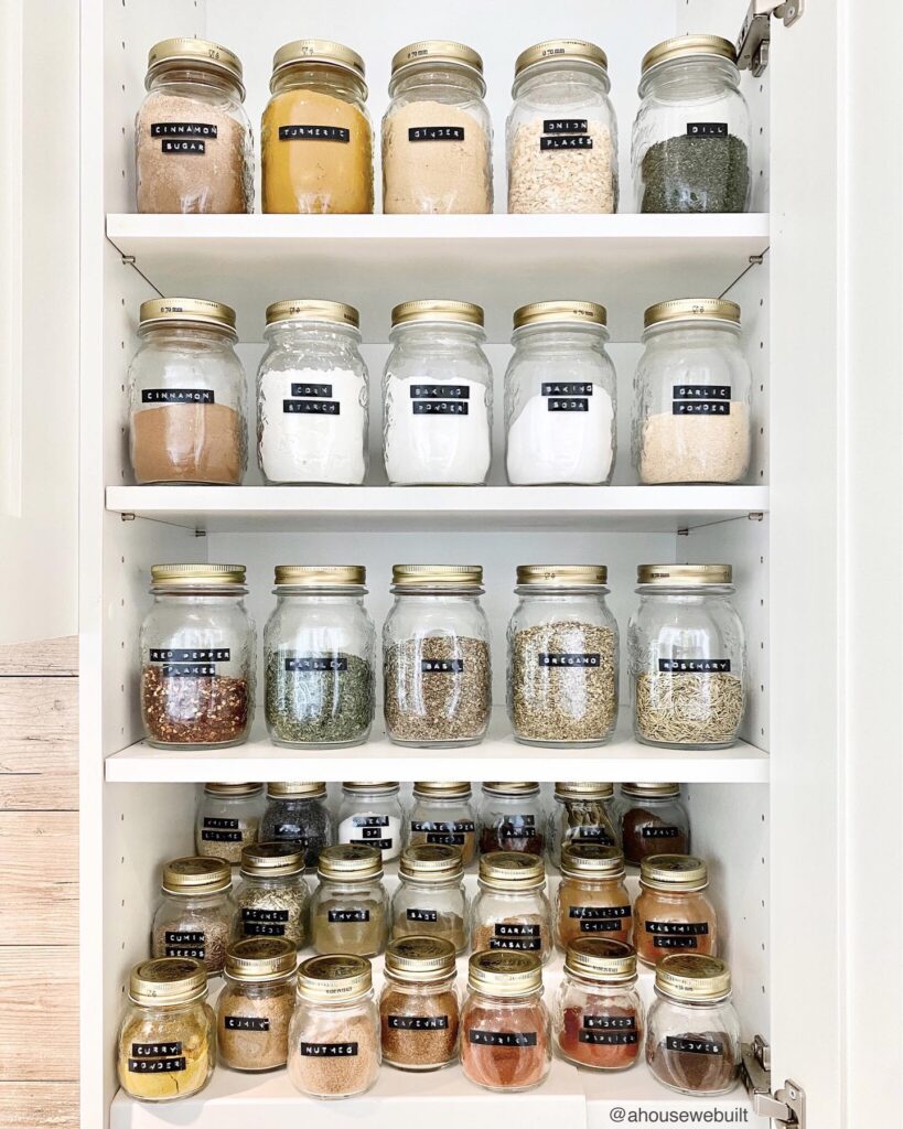 20 Kitchen Shelf Decor Ideas You'll Want To Try Right Now 10 spices and pantry staples kitchen shelf decor