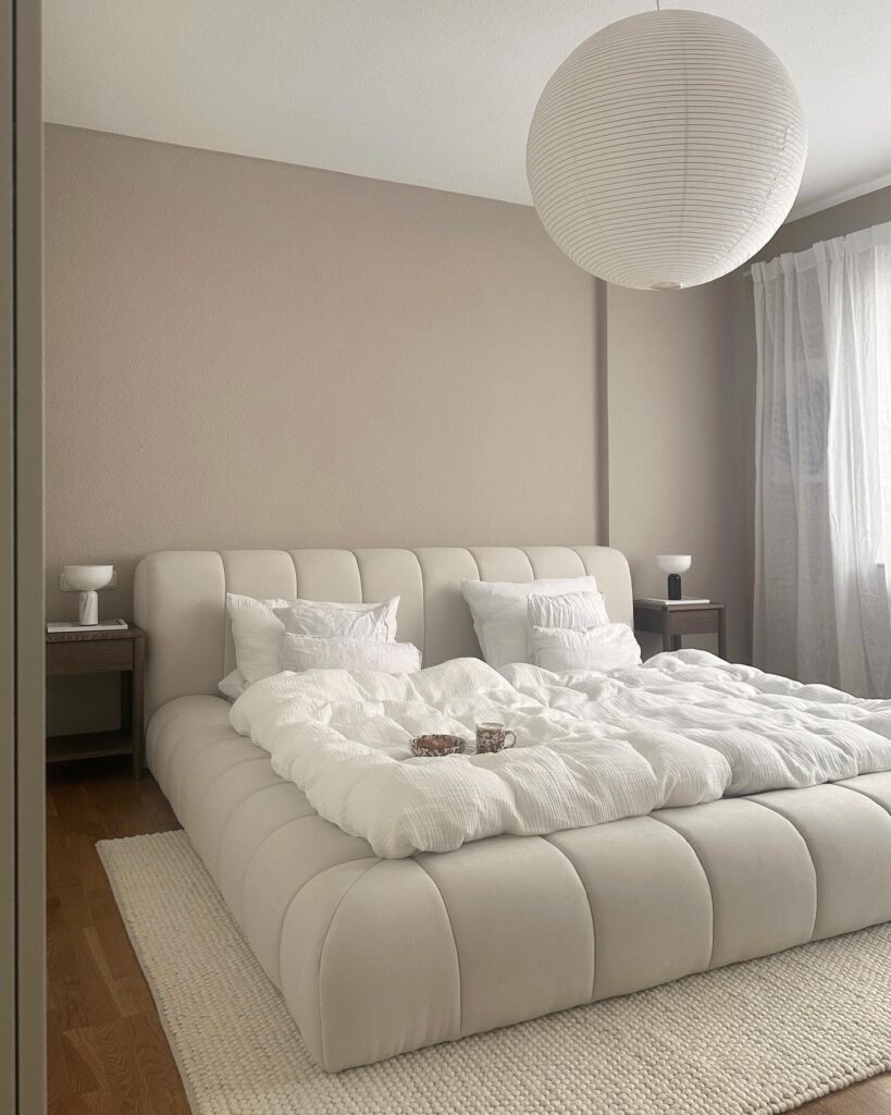 17 Stunning White Bedroom Ideas For A Minimal and Clean Aesthetic 9 white bubble bed frame