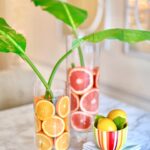 lemons and grapefruit vases