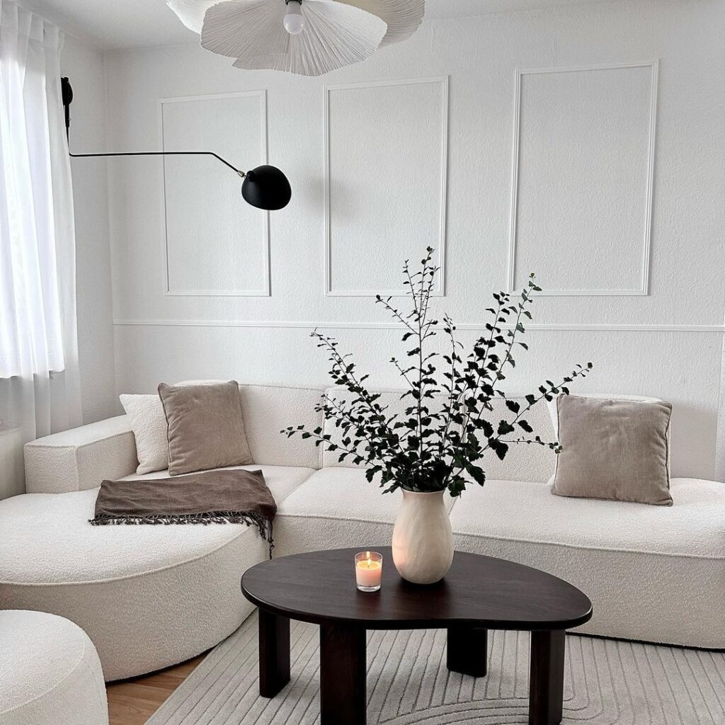18 Minimal Beige Living Room Ideas 11 Dark Brown Center Table