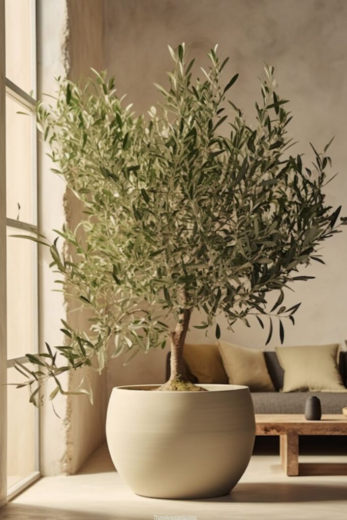 18 Minimal Beige Living Room Ideas 27 Elegant Olive Tree in a Modern Living Room