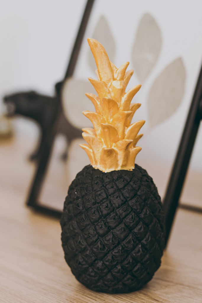Black and Gold Pineapple (as Ornament)