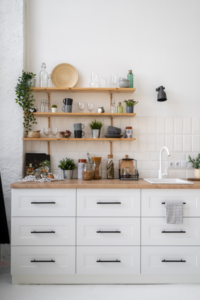 18 Scandinavian Kitchen Decor Ideas To Bring Nordic Charm to Your Home 21 Hanging Wooden Wall Shelf