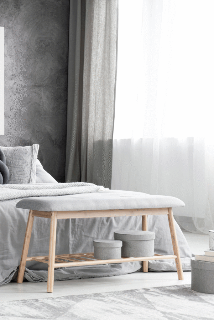 18 Simple Bedroom Decor Ideas For a fresh Look 24 12. Try a Bench or Ottoman at the Foot of the Bed