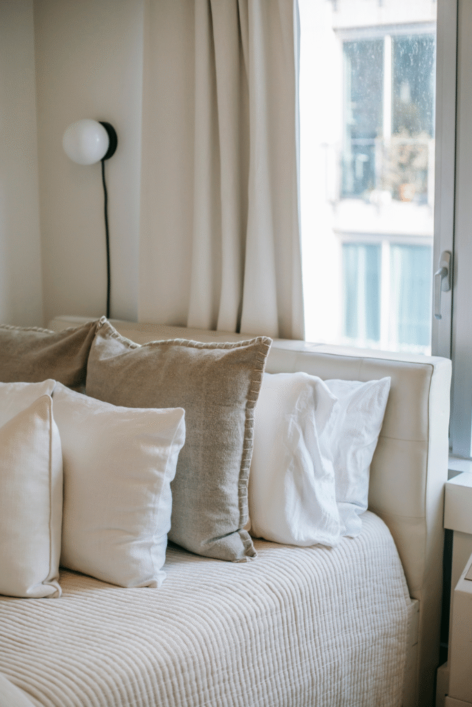 17 Quiet Luxury Home Decor Ideas 34 17. Neutral Throw Pillows