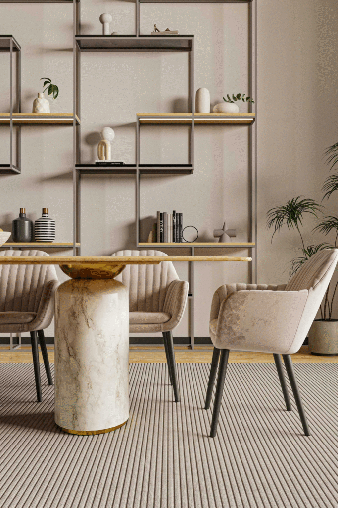 17 Quiet Luxury Home Decor Ideas 4 2. Linen Upholstered Dining Chairs 2