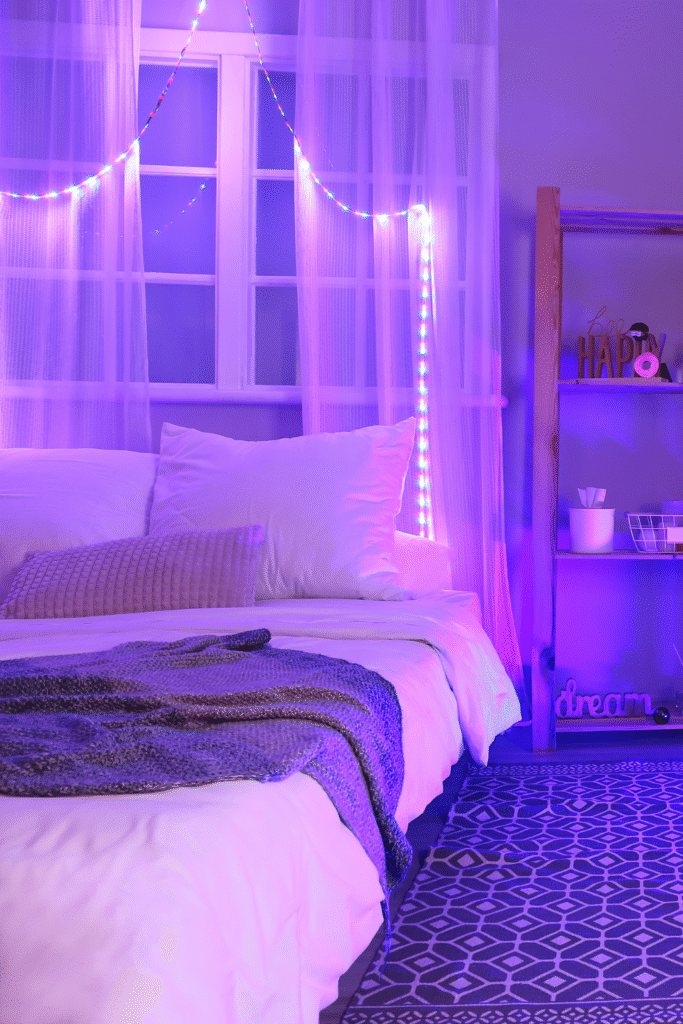 18 Simple Bedroom Decor Ideas For a fresh Look 6 3. Incorporate String Lights or Fairy Lights