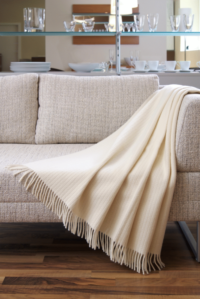 17 Quiet Luxury Home Decor Ideas 8 4. Cashmere throw blanket 1