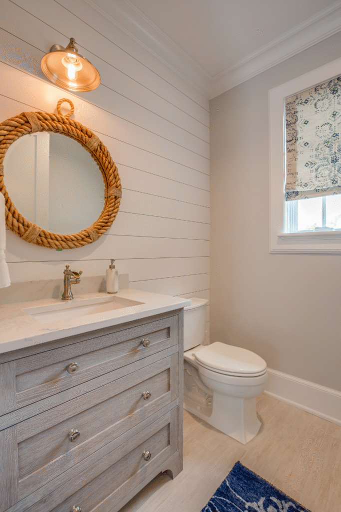 17 Stunning Guest Bathroom Designs On a Budget 6 3. Coastal Chic Retreat