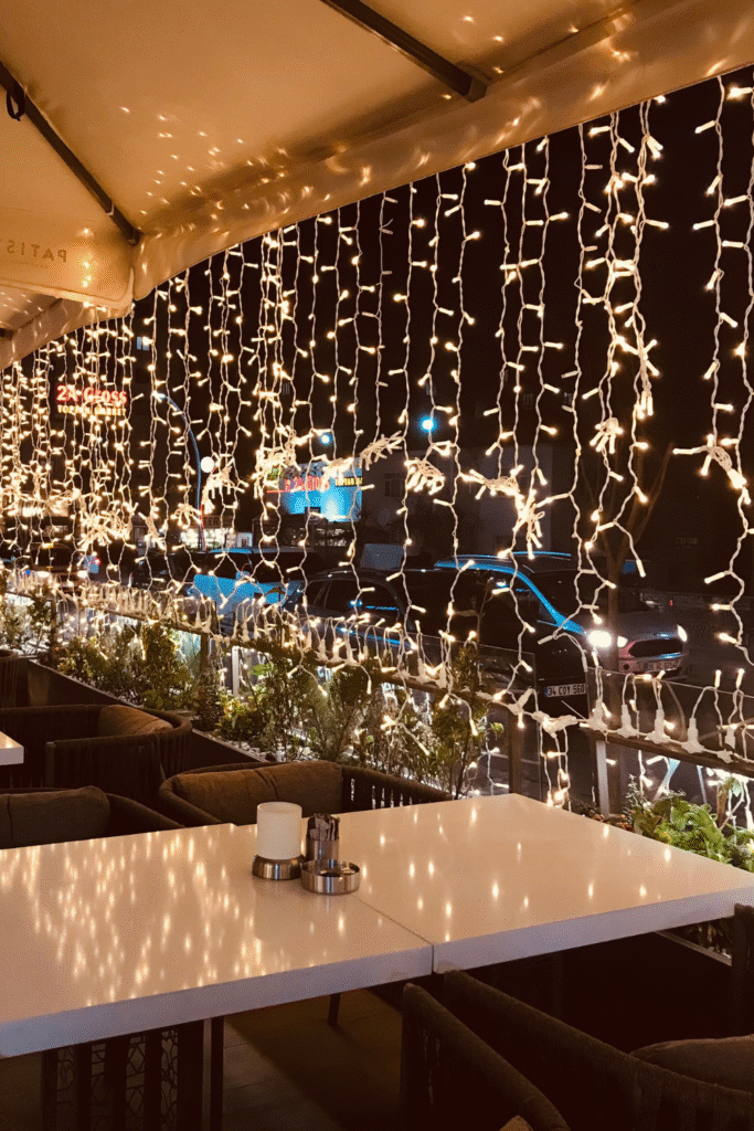 11. Layer Lighting with String Lights or Fairy Lights
