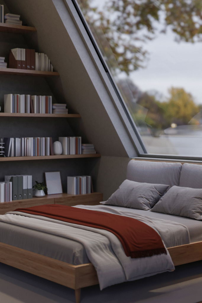 15. Built In Book Nook with a View Attic Goals